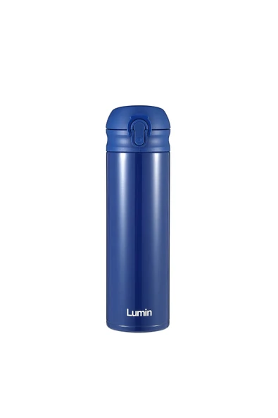 Lumin Flask Lumin Sızdırmaz Vakumlu Çift Katmanlı Mug Paslanmaz Çelik Termos 500 Ml Mavi / Siyah