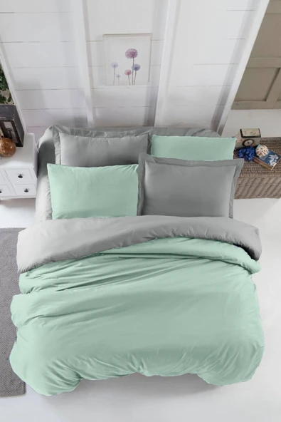 Çift Kişilik Nevresim Takımı Pamuklu Çift Taraflı Lastikli Çarşaflı - 3