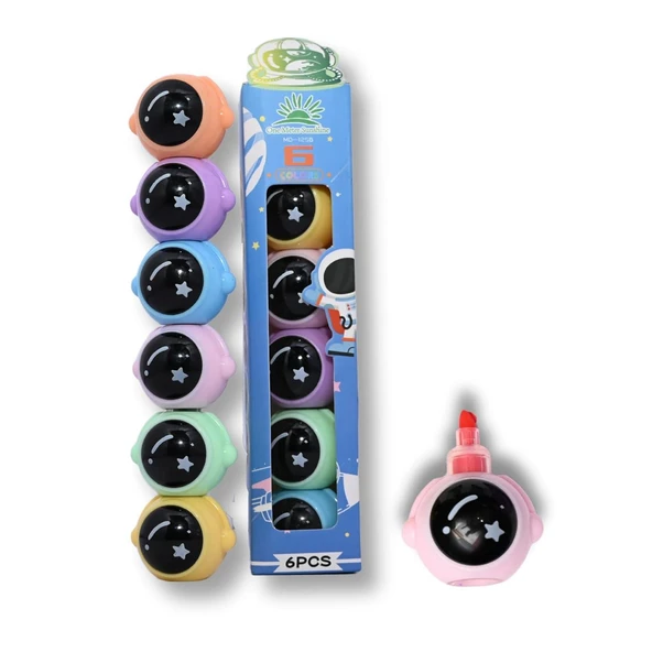 Gen-Of Astronot Fosforlu Kalem 5 Renk MD1258 - Resim 3