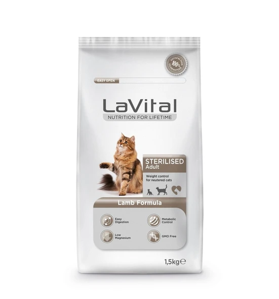 La Vital Sterilised Kuzu Etli Kısırlaştırılmış Yetişkin Kedi Maması 1.5 KG