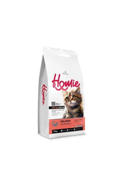 Homie Düşük Tahıllı Kitten Mother Somonlu Yavru Kedi Maması 12 Kg