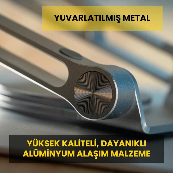 Upway 360 Derece Dönebilen Yükseklik Ayarlı Studio Style Alüminyum Laptop ve Tablet Standı - 3