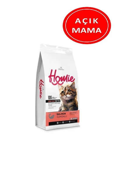Homie Düşük Tahıllı Kitten Mother Somonlu Yavru Kedi Maması 1 Kg AÇIK