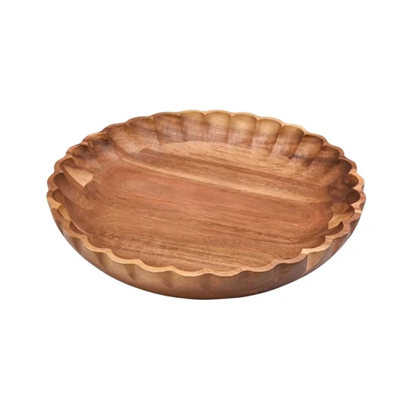 Mien Dayanıklı Akasya Tırtık Kenarlı 25 cm Kase -7b127 - 2
