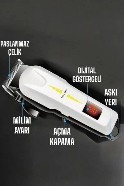 Tıraş Makinesi Uzun Ömürlü Batarya, Keskin Bıçaklar ve Profesyonel - 2