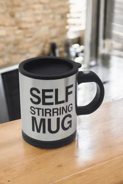 Yazılı Kupa Kendi Kendini Karıştıran Mikser Kupa Termos Bardak - 4