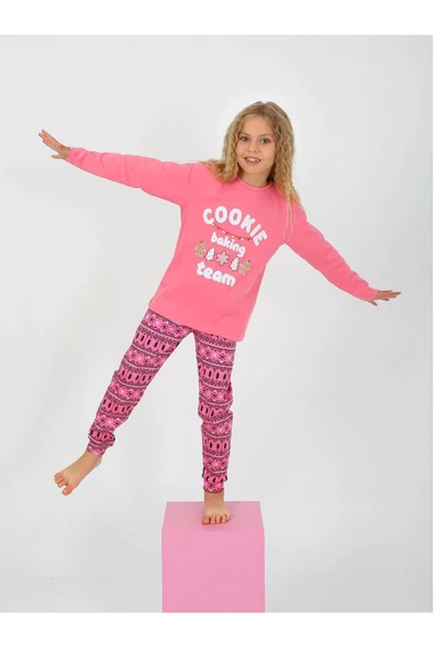 Kız Çocuk Uzun Kollu %100 Pamuklu Pijama Takımı 10/15 Yaş - 2