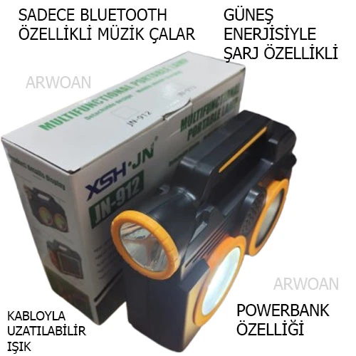 Arwoan kabloyla uzatılabilir fener sadece bluetooth'la çalışabilir ses bombası - 3