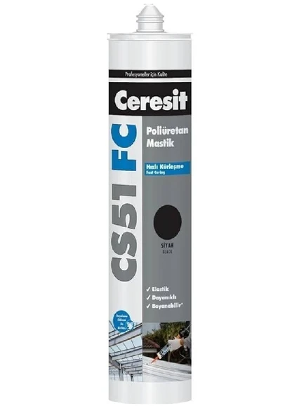 CERESIT CS51 FC PU MASTİK KARTUŞ SİYAH 280 ML