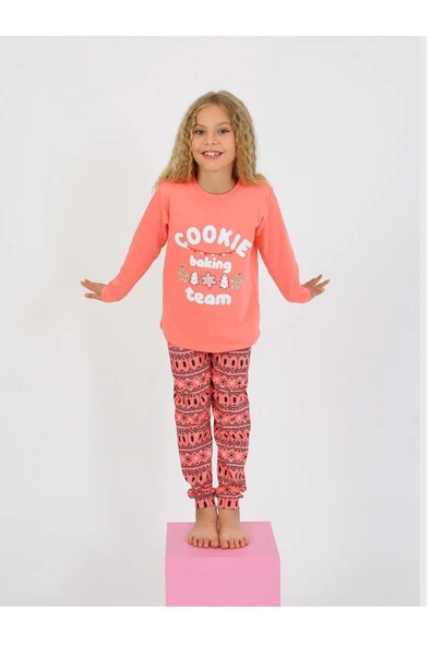 Kız Çocuk Uzun Kollu %100 Pamuklu Pijama Takımı 10/15 Yaş - 4