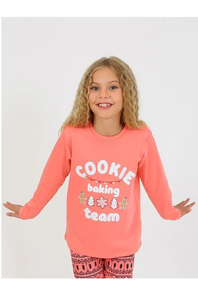 Kız Çocuk Uzun Kollu %100 Pamuklu Pijama Takımı 10/15 Yaş - 2