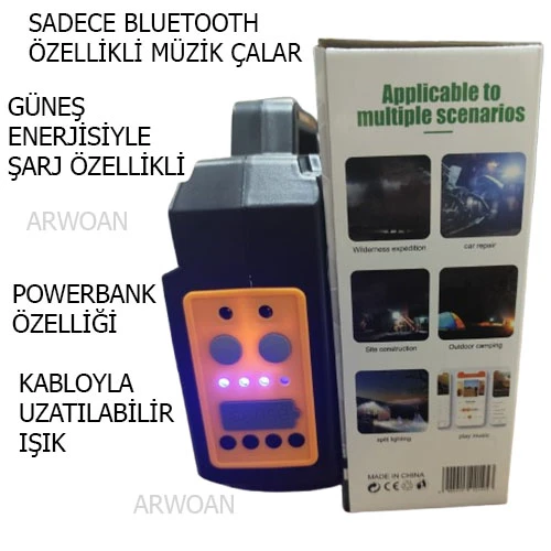 Arwoan kabloyla uzatılabilir fener sadece bluetooth'la çalışabilir ses bombası - 6