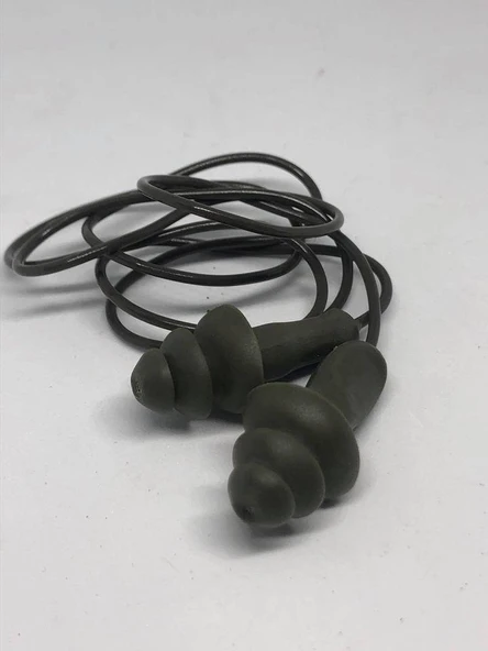 Kordon İpli Çam Tipi Silikon Kulak Tıkacı 10 Adet - Resim 2