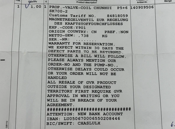 Gilbarco SK700-2 Dispenser Valf Bobini 140909506 - Resim 5