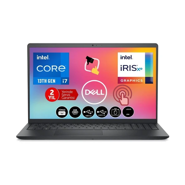Inspiron 3530 Intel Core İ7-1355U 8gb 512GB SSD Fhd 15.6" Dokunmatik W11P Taşınabilir Bilgisayar+Snertech Çanta - Resim 2