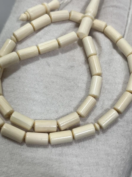 Kesme Fildişi Tesbih 9,97 Gram - Koleksiyonluk Fil Dişi Tespih - Resim 4