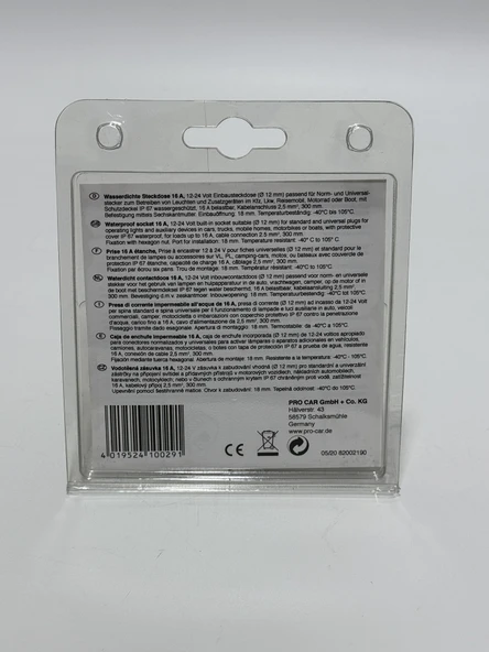ProCar 52005001 Panel Tipi Güç Soketi 12-24V - Resim 2