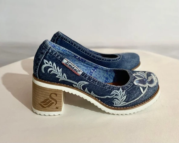 Kadın Özel Tasarım Kot Jeans Günlük Ayakkabı - 2