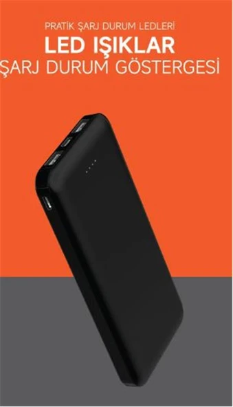 SnapMax SNP-3001 Siyah 10.000 mah Powerbank 2x USB Çıkışlı 1 Type-C ve 1 Micro Girişli - 2