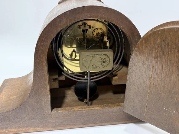 Junghans W203 Antika Mekanik Şömine Saati W001 - Resim 10