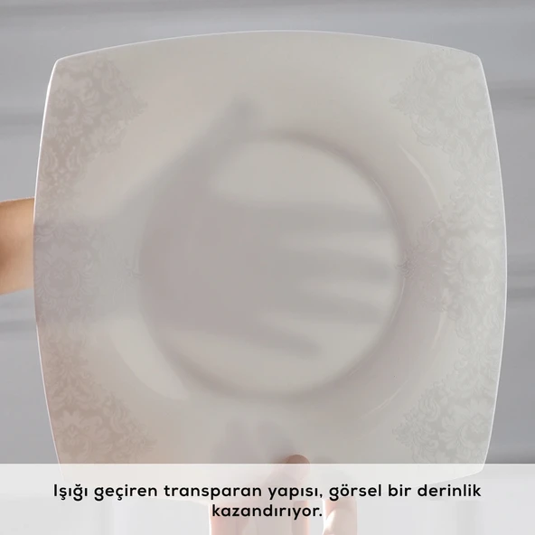 Karaca Fine Pearl Helen 58 Parça 12 Kişilik Kare Yemek Takımı - Resim 3