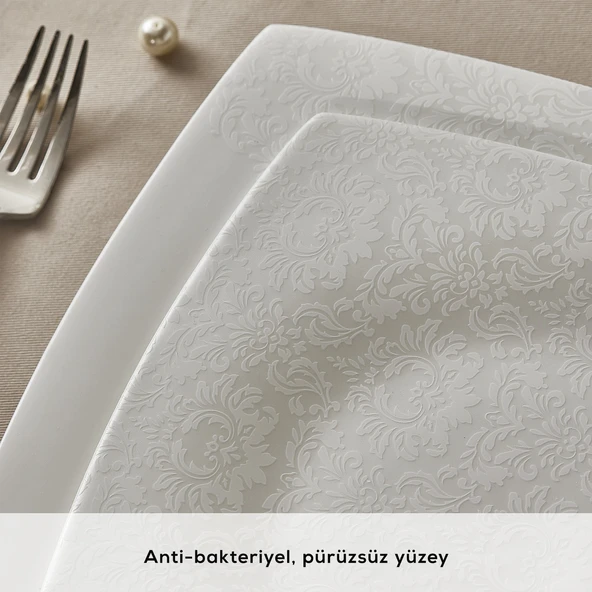 Karaca Fine Pearl Helen 58 Parça 12 Kişilik Kare Yemek Takımı - Resim 5
