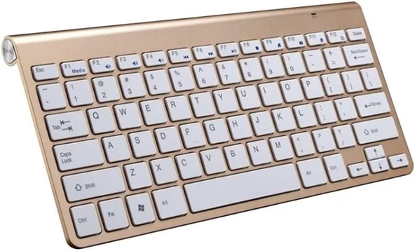 Huawei MatePad Pro 12.2" (2024) Uyumlu Kablosuz Wireless Pilli Türkçe Q Klavye - Altın