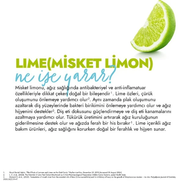Glimo Daily Care Ağız Bakım Suyu Bahçenanesi Misket Limonu Nanesi 250 ml - 6