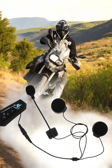 Kask Kulaklığı Motosiklet Intercom Interkom Dinleme Konuşma Özellikli Su Geçirmez - 3