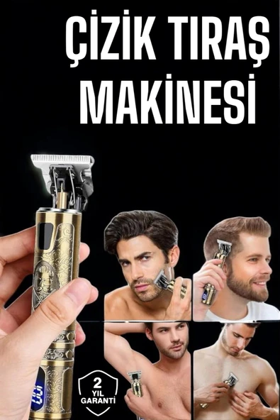 Tıraş Makinesi Şarjlı Profesyonel Saç Kesme Makinesi Gold Çizik Tıraş ürün görseli 1