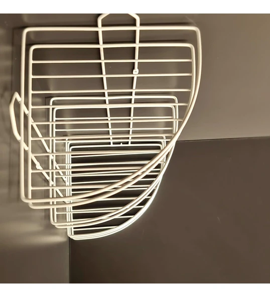 3 Katlı Köşelik Banyo Düzenleyici Raf Beyaz - 4