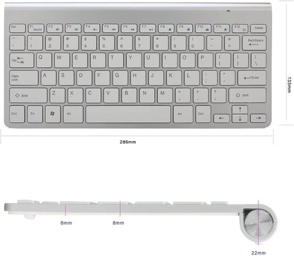 Onpad Extreme 10.1'' Uyumlu Kablosuz Wireless Pilli Türkçe Q Klavye - Gri - 7