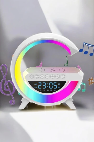 Android Uyumlu Akıllı Bluetooth Hoparlör Kablosuz Şarj Cihazı Standı - Resim 3