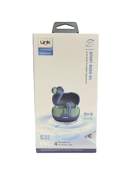 LinkTech S32 ENC Oyuncu Type C Kulak İçi BT V5.3 Bluetooth Kulaklık