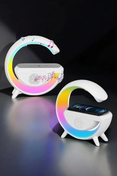 Android Uyumlu Akıllı Bluetooth Hoparlör Kablosuz Şarj Cihazı Standı - Resim 5