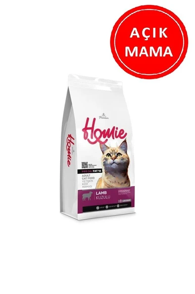Homie Düşük Tahıllı Kuzulu Yetişkin Kedi Maması 1 Kg AÇIK