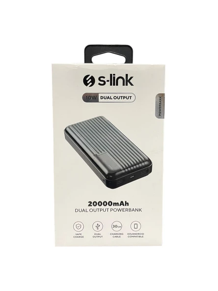 S-Link 10W Dual Output Powerbank 20000Mah