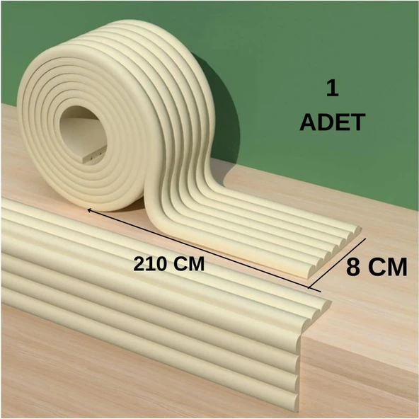 Renkli Duvarlar 8cmx210cm 1 Adet Yapışkanlı Meva Krem Lambiri model Çıta Süpürgelik Tablo Tavan Koruyucu Kenar Çıta - Resim 2