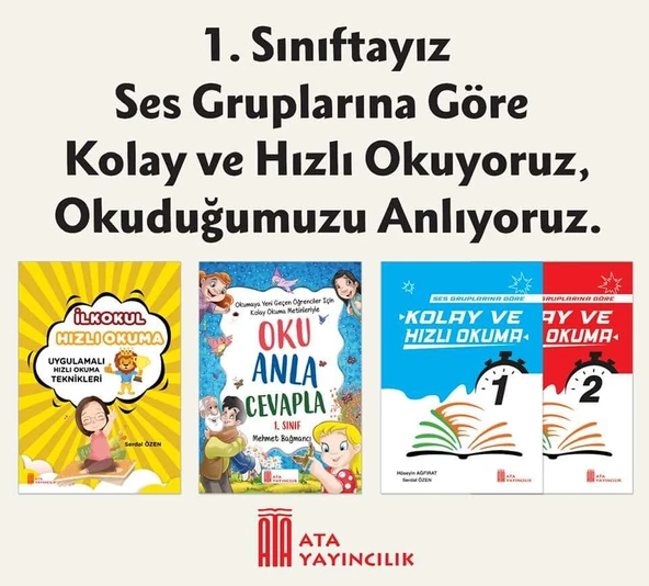 1.Sınıf Ses Gruplarına Göre Kolay ve Hızlı Okuma Seti (4 Kitap)