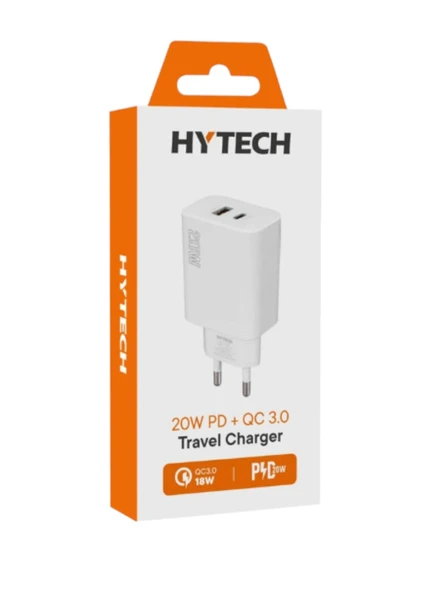 Hytech Hy-xe46 type usb-c 20w pd +usb qc 3. 0 hızlı ev şarj adaptörü