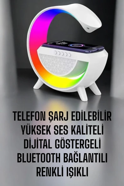 Android Uyumlu Akıllı Bluetooth Hoparlör Kablosuz Şarj Cihazı Standı - Resim 4