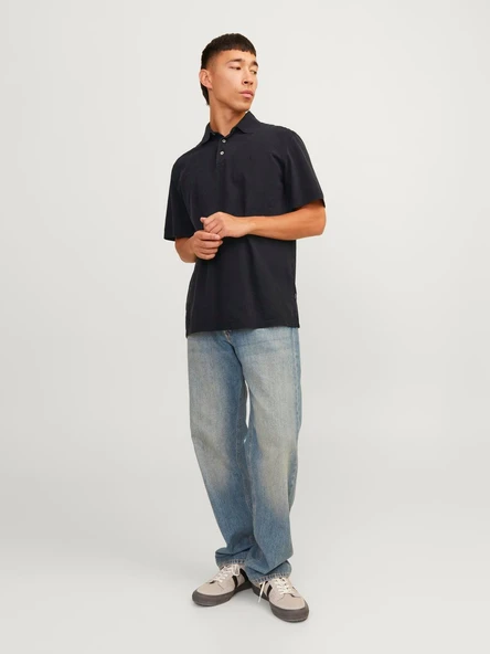 JPRBLUWILLIAM WASH SS POLO SN Black Black M - Resim 7