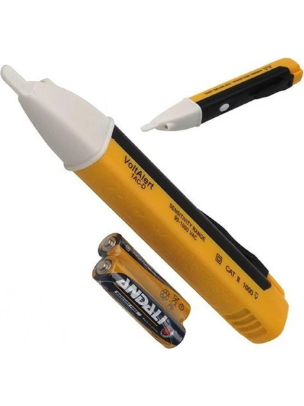 Dedektörlü Temassız Işıklı Kablo Voltaj Test Elektrik Kaçak Dijital Kontrol Kalemi Cihazı ürün görseli