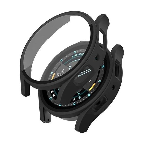 Sneezy Samsung Galaxy Watch 4 44mm PC Sert Kasa Ve Ekran Koruyucu  Siyah