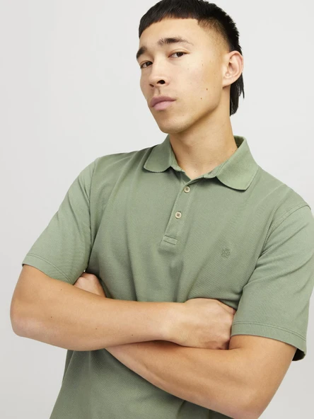 JPRBLUWILLIAM WASH SS POLO SN Dark Green Dark Green S - Resim 2