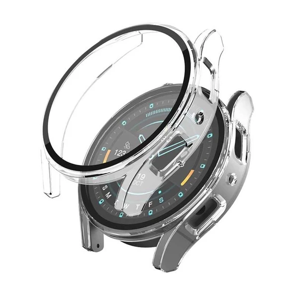 Sneezy Samsung Galaxy Watch 4 44mm PC Sert Kasa Ve Ekran Koruyucu  Şeffaf