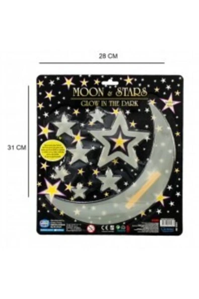 Karanlıkta Parlayan Fosforlu Yıldız Ay Gezegen Gökyüzü - Resim 2