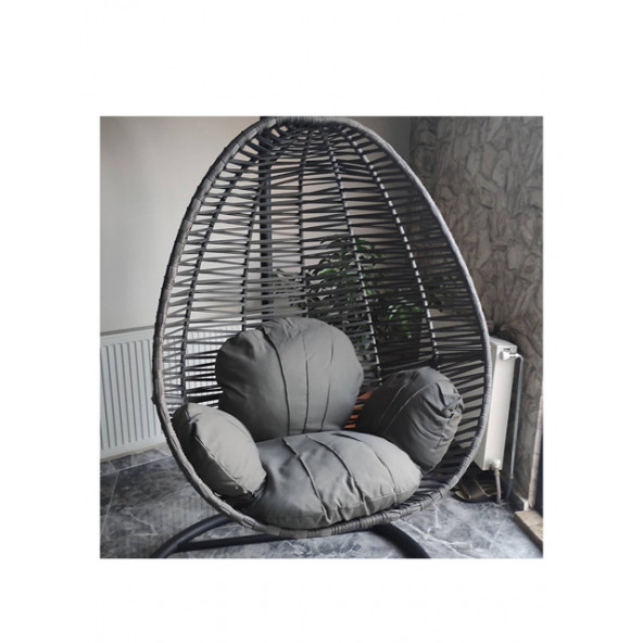 Antrasit Renk Tek Kişilik Balkon Salıncağı