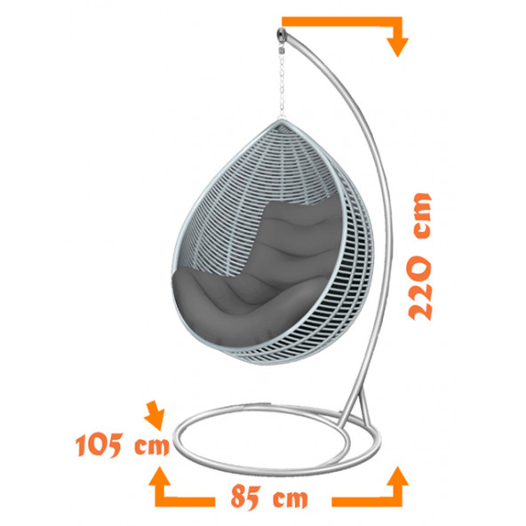 Antrasit Renk Tek Kişilik Balkon Salıncağı - 2
