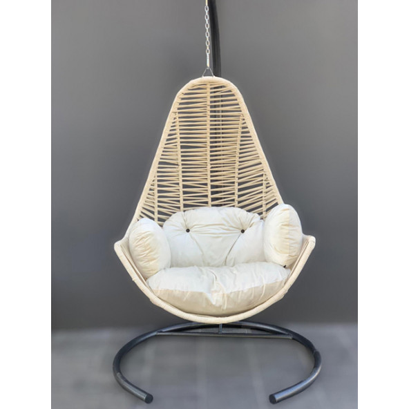 Bej Renk Tek Kişilik Bahçe Salıncağı